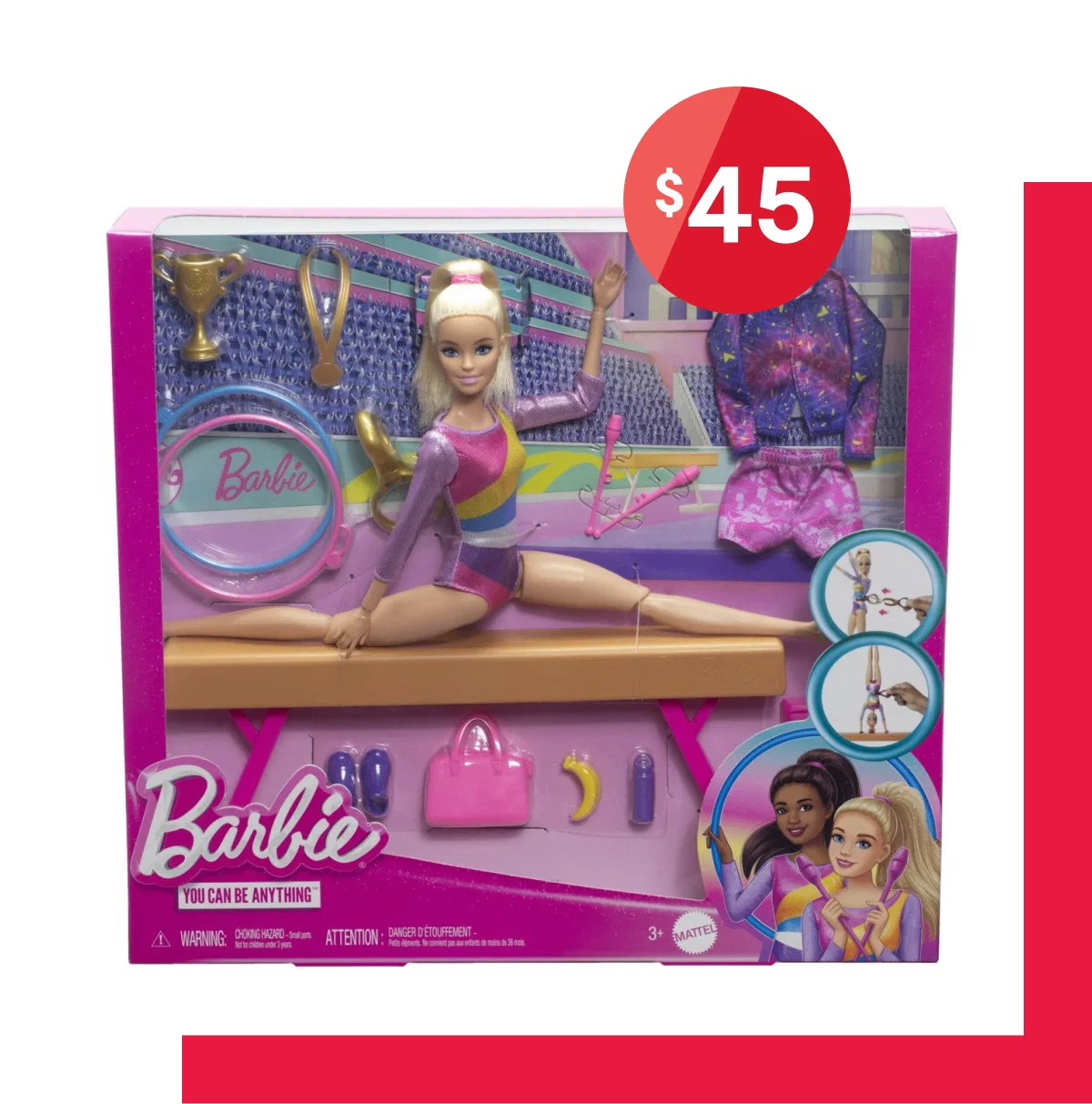 Barbie You Can Be Anything Gymnastics Playset $45.