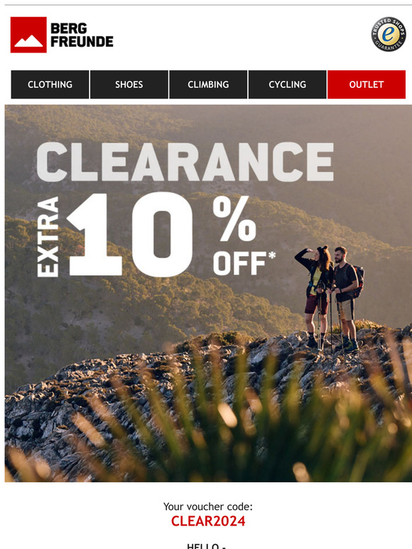 Only until tomorrow: extra 10% off*