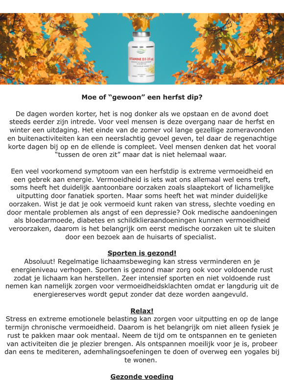 Een herfstdip, of vitamine D tekort?