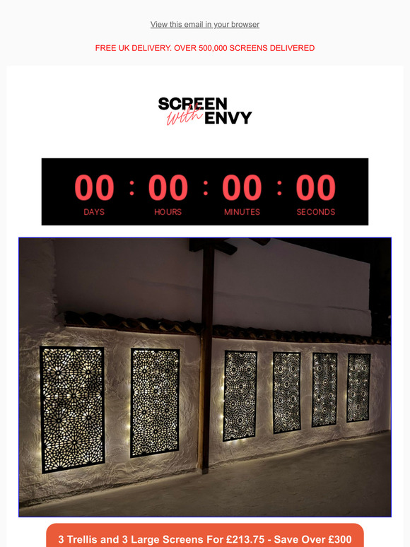 🔥 ENDS TONIGHT - Over £300 Off Trellis + Screen Bundles 🏡