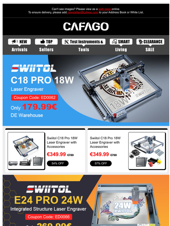 Enjoy the Best Price Of the Year, Swiitol C18 Pro 18W Laser Engraver Only 179.99€ Now!