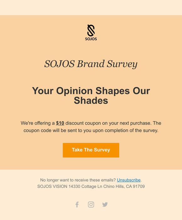 SOJOS Brand Survey, Your Opinion Shapes Our Shades!