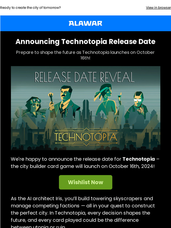 Release date revealed for Technotopia 🌆