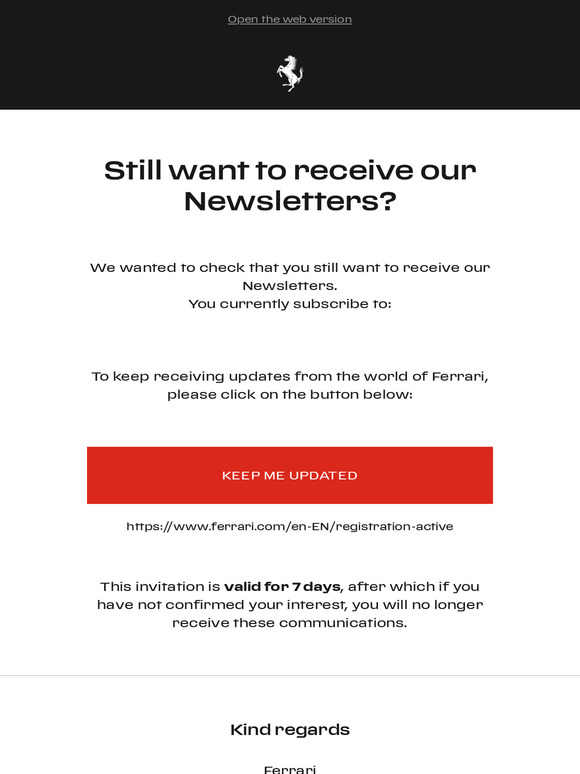 Do you still want to receive our newsletters?