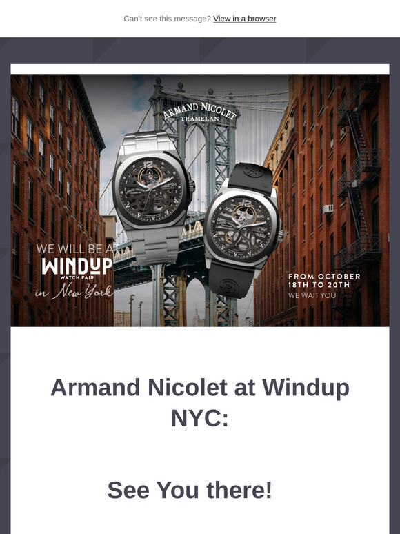 Armand Nicolet at Windup NYC: See You there!