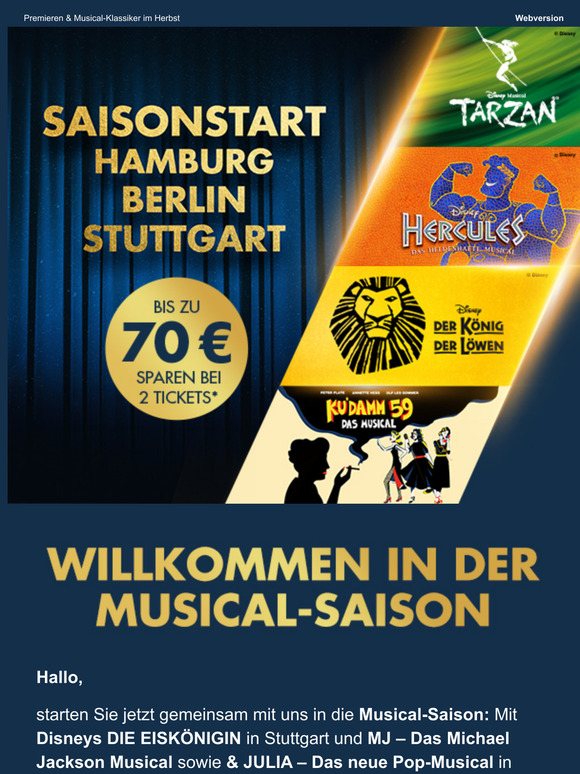 ♫ Wir starten mit großen Highlights in die Musical-Saison! ♫