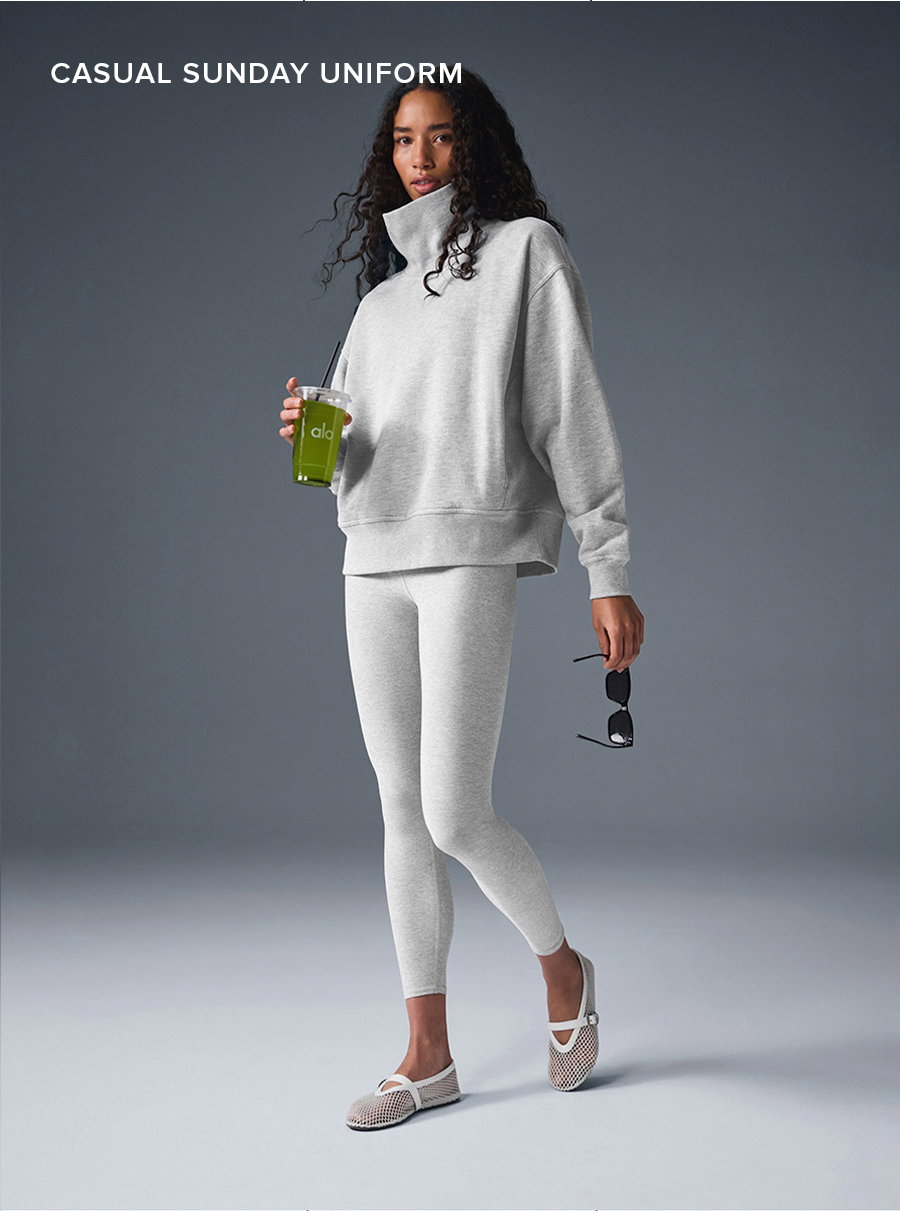 Casual Sunday Uniform: Hazy Mock Neck Pullover - Athletic Heather Grey