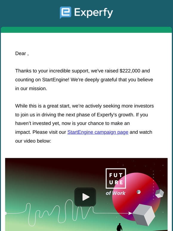 Experfy Equity Crowdfunding Update
