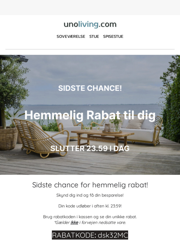 Sidste chance for hemmelig rabat! 🎉