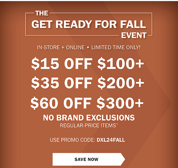 DXL Big + Tall Up To 60 Off During The Get Ready For Fall Event. Milled