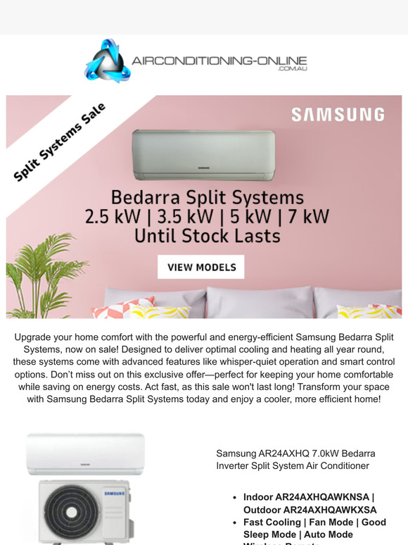 Samsung Bedarra Split Systems on Sale – Beat the Heat with Limited Stock!