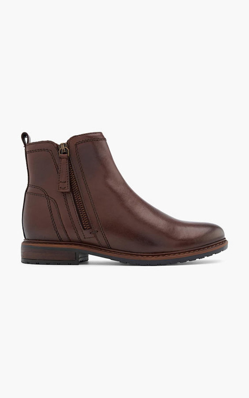 Brown Ankle Boot with Zipper Details
