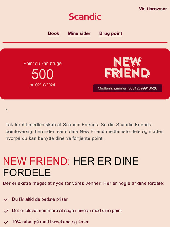 —, her er denne måneds status på dit medlemskab!