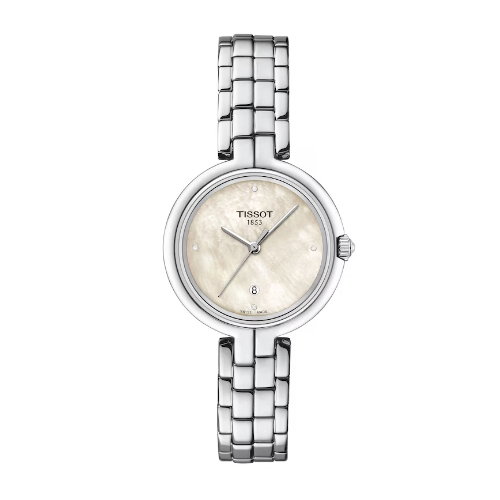 Tissot Flamingo Ladies' MOP Diamond Dial Stainless Steel Watch