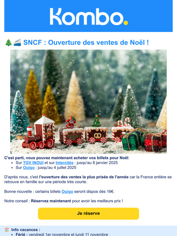 Billets SNCF pour Noël : C'est parti mon kiki