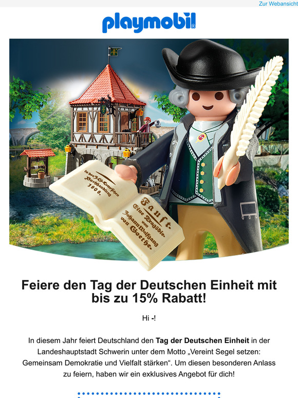 🎉 Exklusive Rabatte zum Tag der Deutschen Einheit – PLAYMOBIL-Historie reduziert!