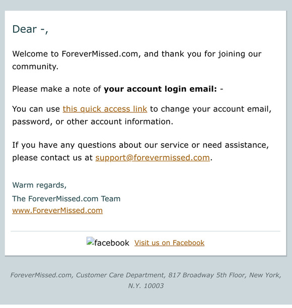 Welcome to ForeverMissed.com
