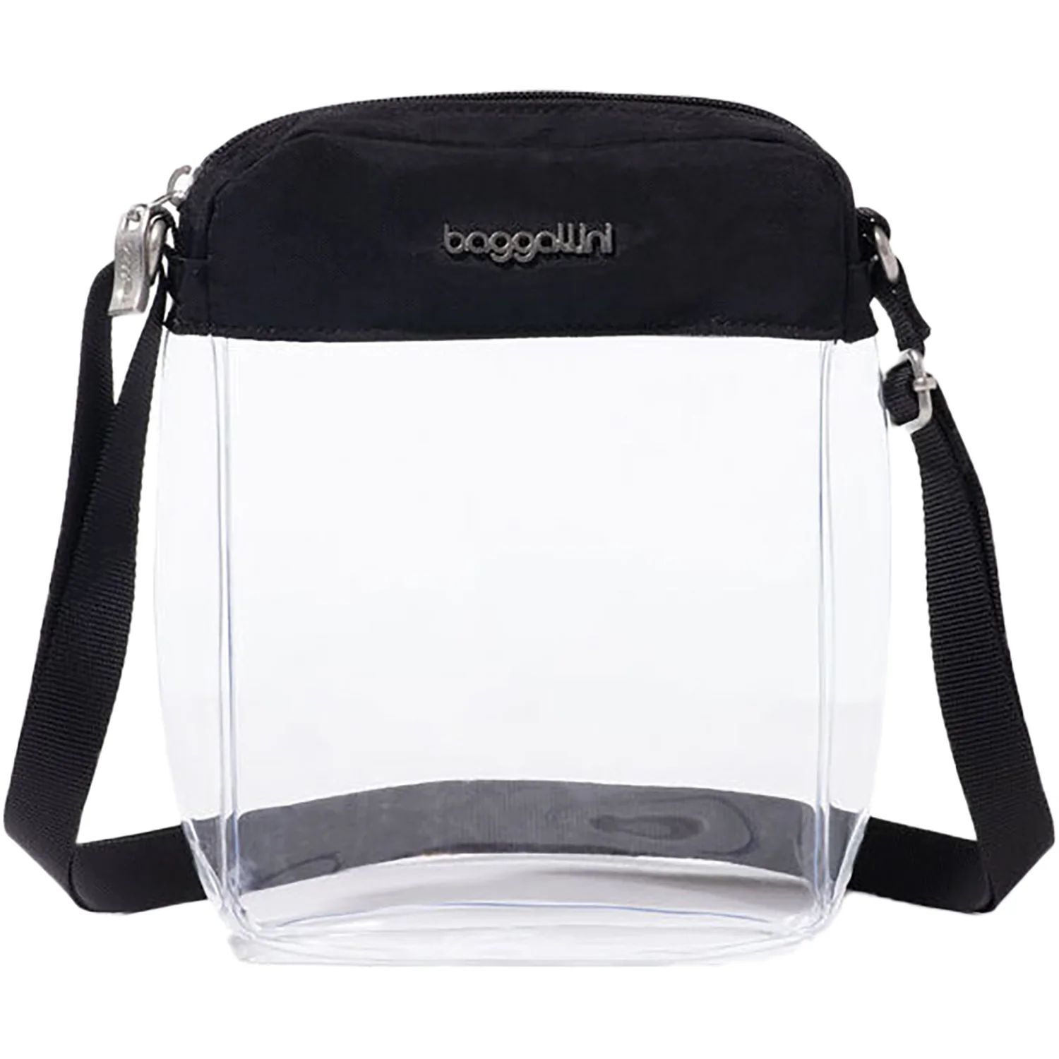 Image of Women's Baggallini Clear Stadium Explorer Crossbody Black Synthetic