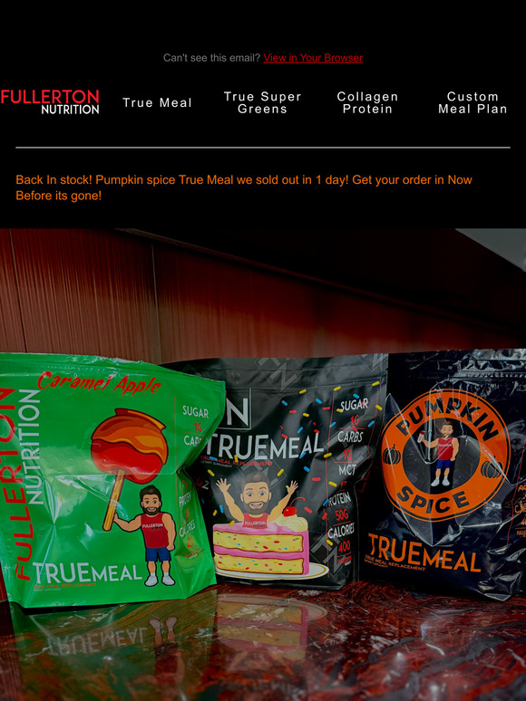 Pumpkin Spice TRue Meal back in stock!
