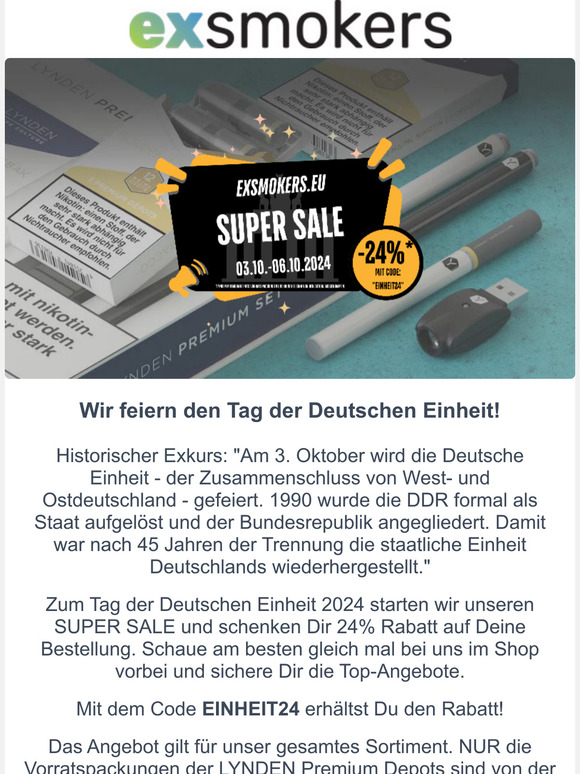 24% Rabatt zum Feiertag