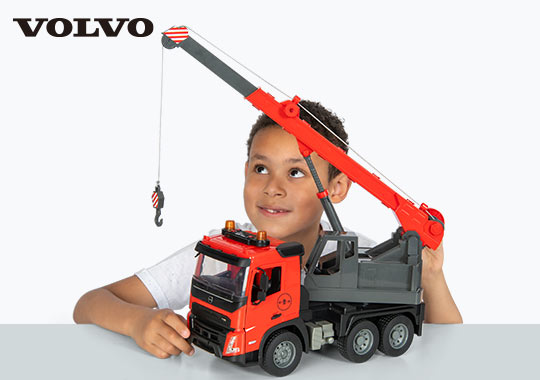 1-20 Volvo Lights and Sounds Manual Crane Truck