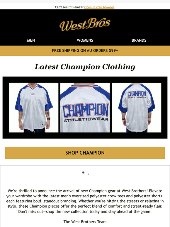 Fresh Men's Champion Apparel Now Available!🔥