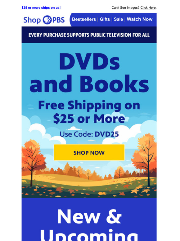 DVDs & Books Ship Free