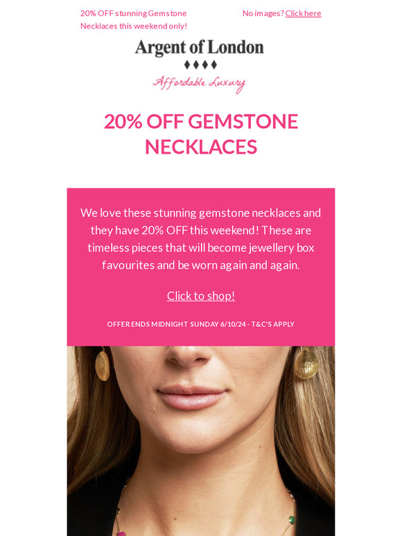 20% OFF Gemstone Necklaces this weekend!