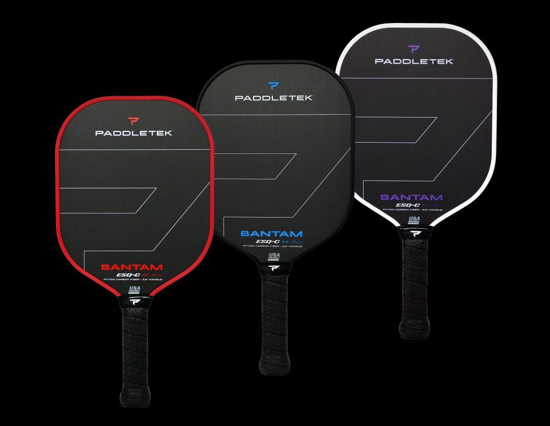 Đánh giá vợt Pickleball Paddletek Bantam ESQ-C Hinh anh 3: Vot pickleball Paddletek Bantam ESQ-C voi thiet ke soi carbon va loi polyme