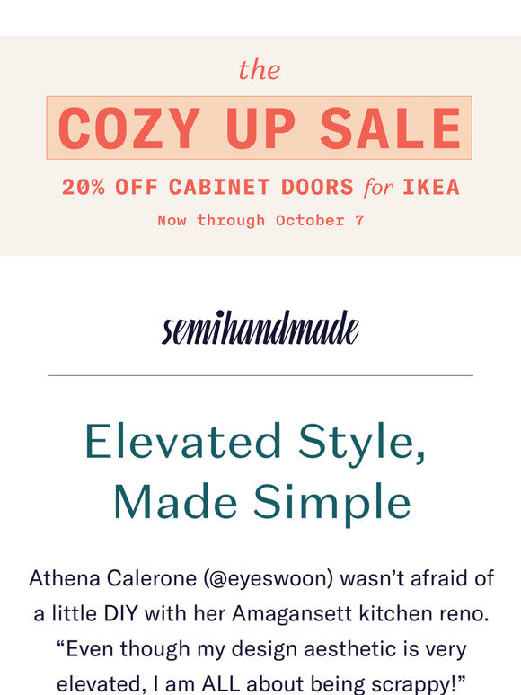 Calerone’s elevated reno + 20% off cabinet doors for IKEA