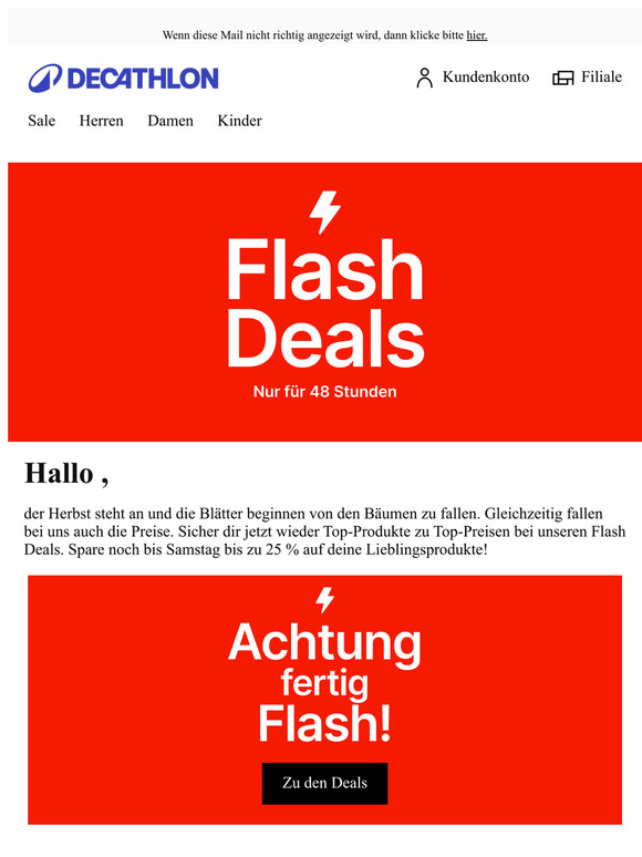 Flash Deals: 48 Stunden lang sparen 🎉