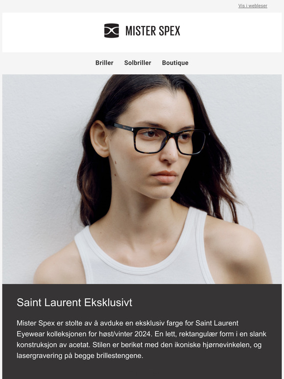 Saint Laurent Eksklusivt hos Mister Spex