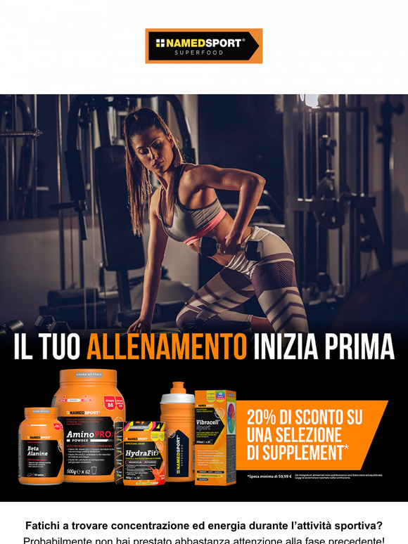 💥 -20% per la tua fase pre workout