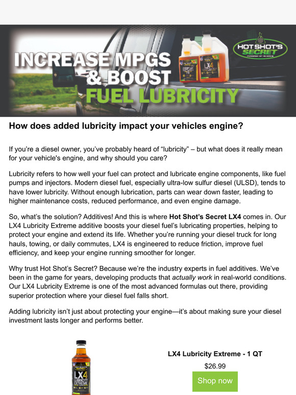 Can a lubricity additive really extend the life of your engine?