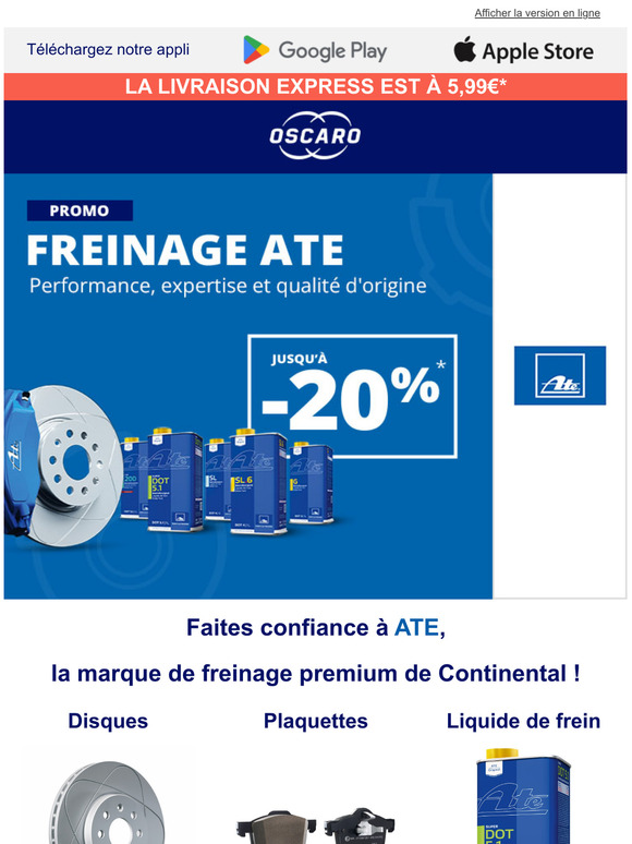 Jusqu'à -20% sur le freinage ATE 😍