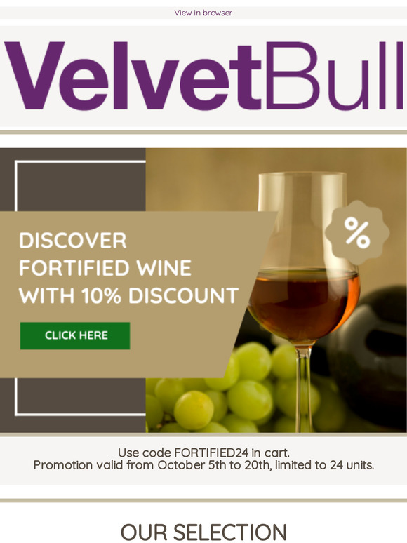 VelvetBull - 10% on Fortified Wines 🍂