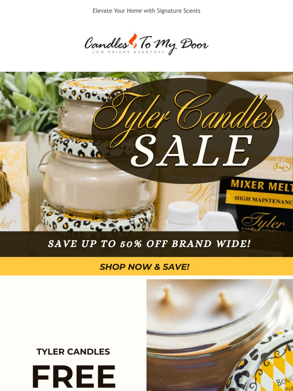 Tyler Candles Sale is BACK! 💫 Up To 50% OFF + FREE Gift with Purchase!