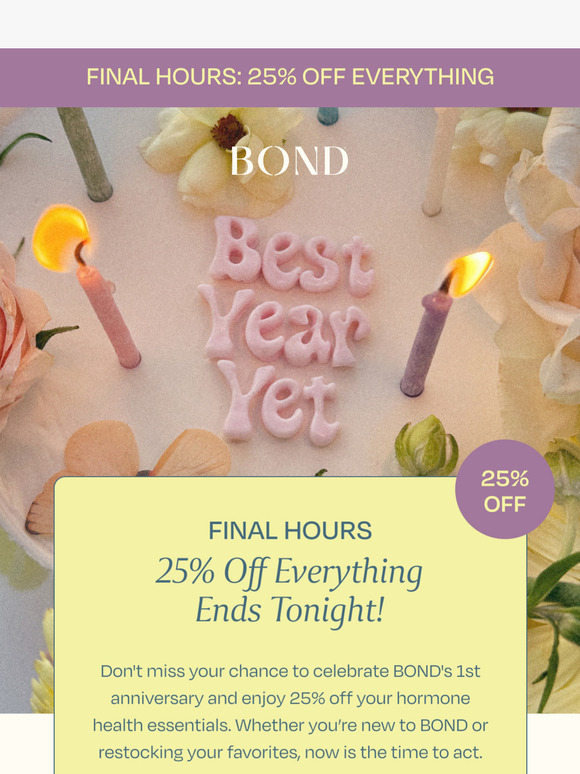 ⏳ Ends tonight! 25% OFF... E V E R Y T H I N G