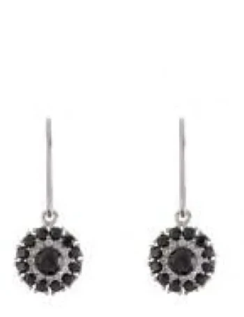 Image of Sterling silver black drop earrings
