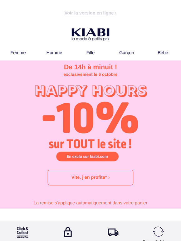 🥳🥳 Happy hours: 10% sur TOUT le site