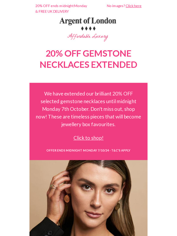 20% OFF Gemstone Necklaces extended!