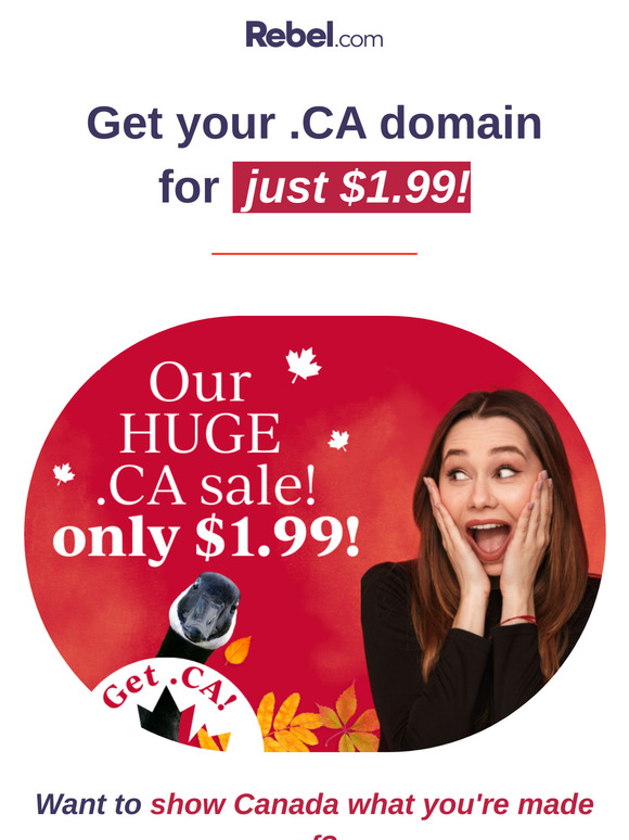 .CA Domains are on SALE for only $1.99! 🇨🇦