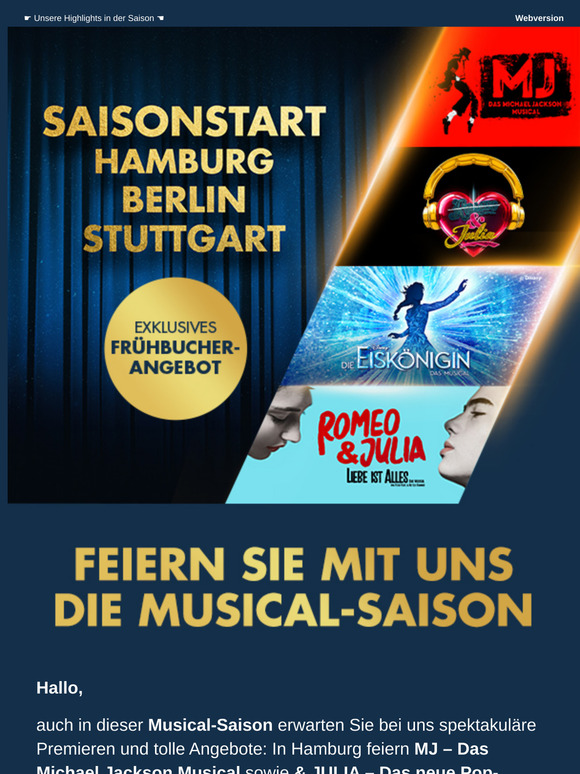 ★ Exklusive Frühbucherangebote für spektakuläre Premieren ★