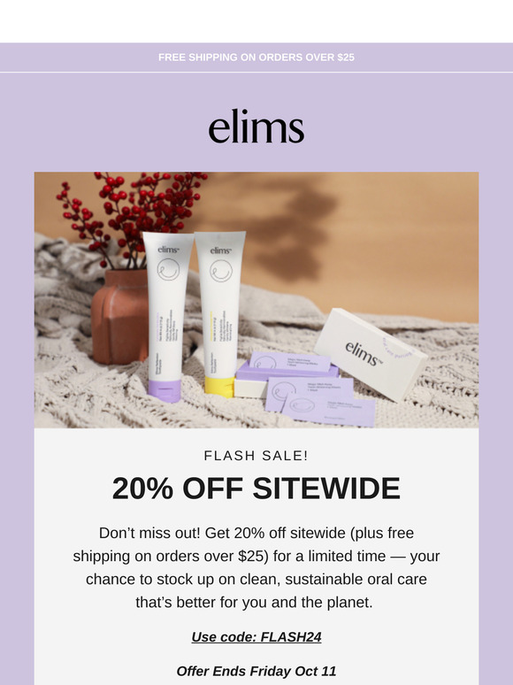 🚨 FLASH SALE: 20% Off Sitewide 🚨