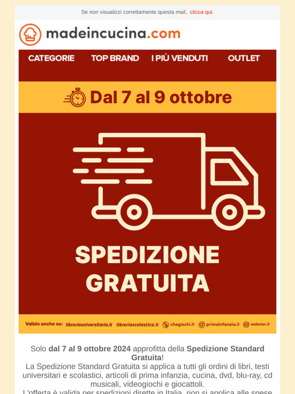 —, tre giorni di Spedizione Gratis solo per te!