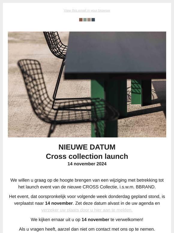 Nieuwe datum: B Brand x Master Interior