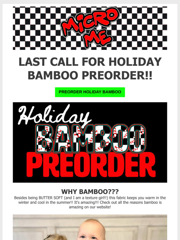 Holiday Bamboo Preorder closes TODAY!!!