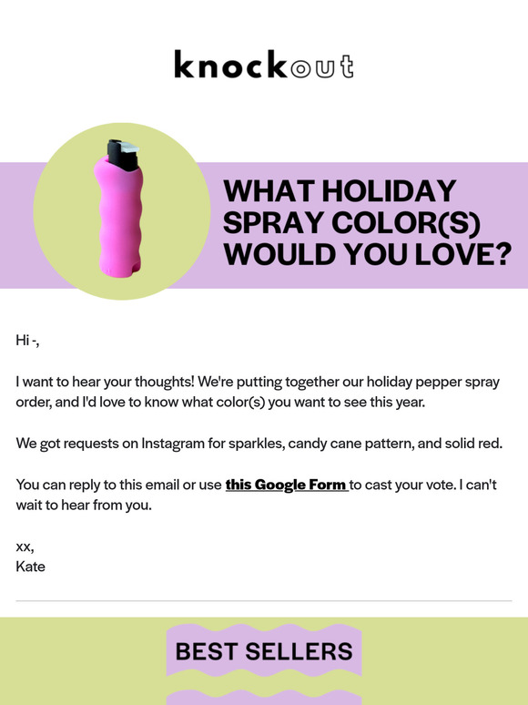 Tell Us What Spray Color You Want