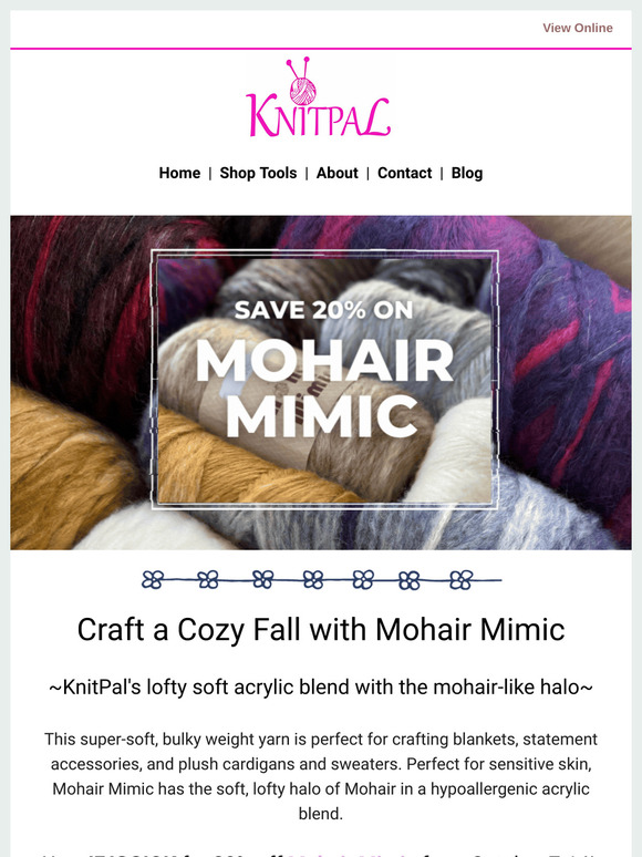 Craft cozy fall knits with 20% off Mohair Mimic 🍂