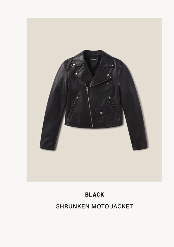 Shrunken Moto Jacket - Black 